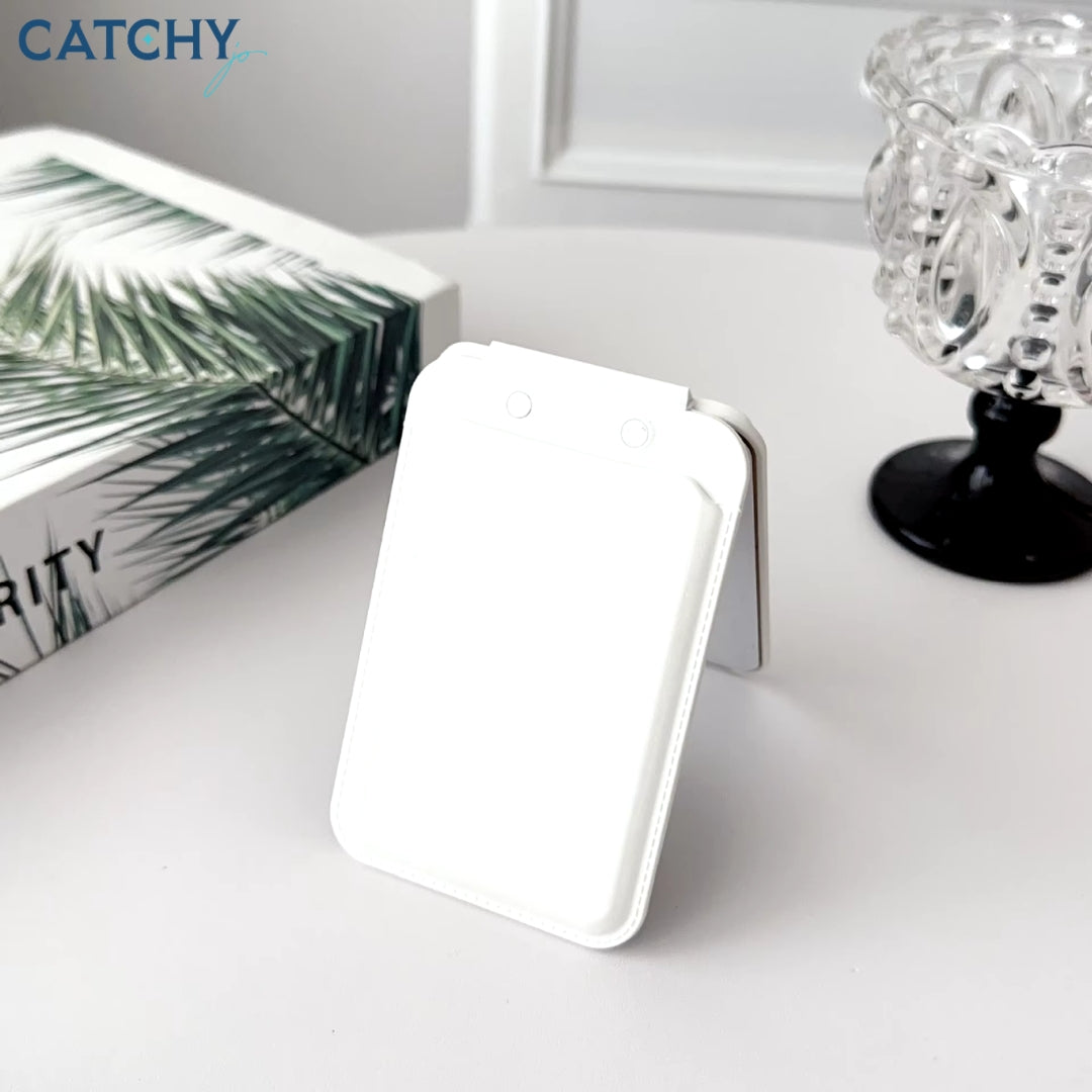 Mirror Magnetic Phone Card Wallet With Stand