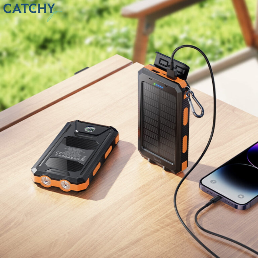 HOCO J164 Platinum Dual Light Solar Power Bank (8000mAh)