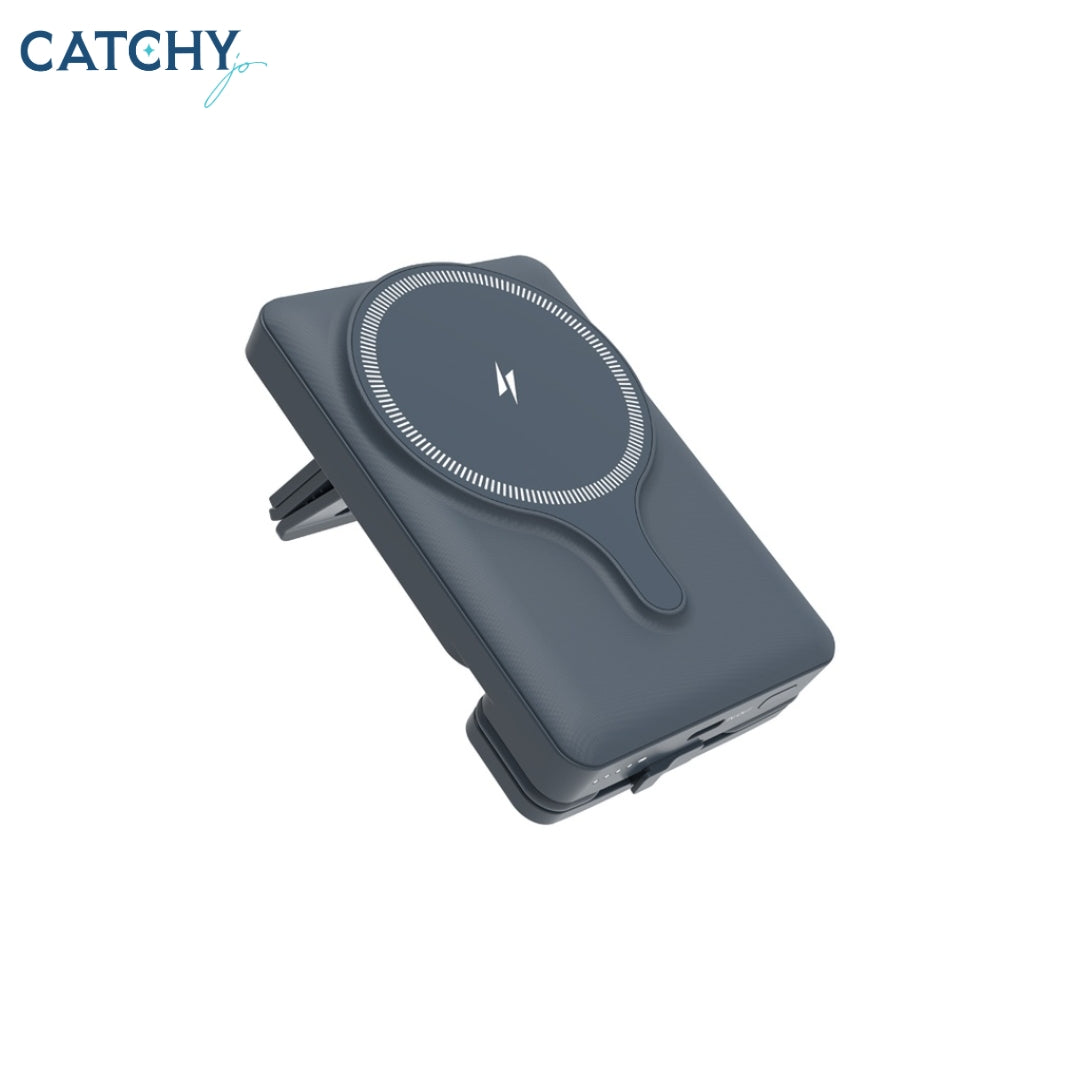 Powerology Power Bank With Magnetic Wireless Charger Car Mount (5000mAh)