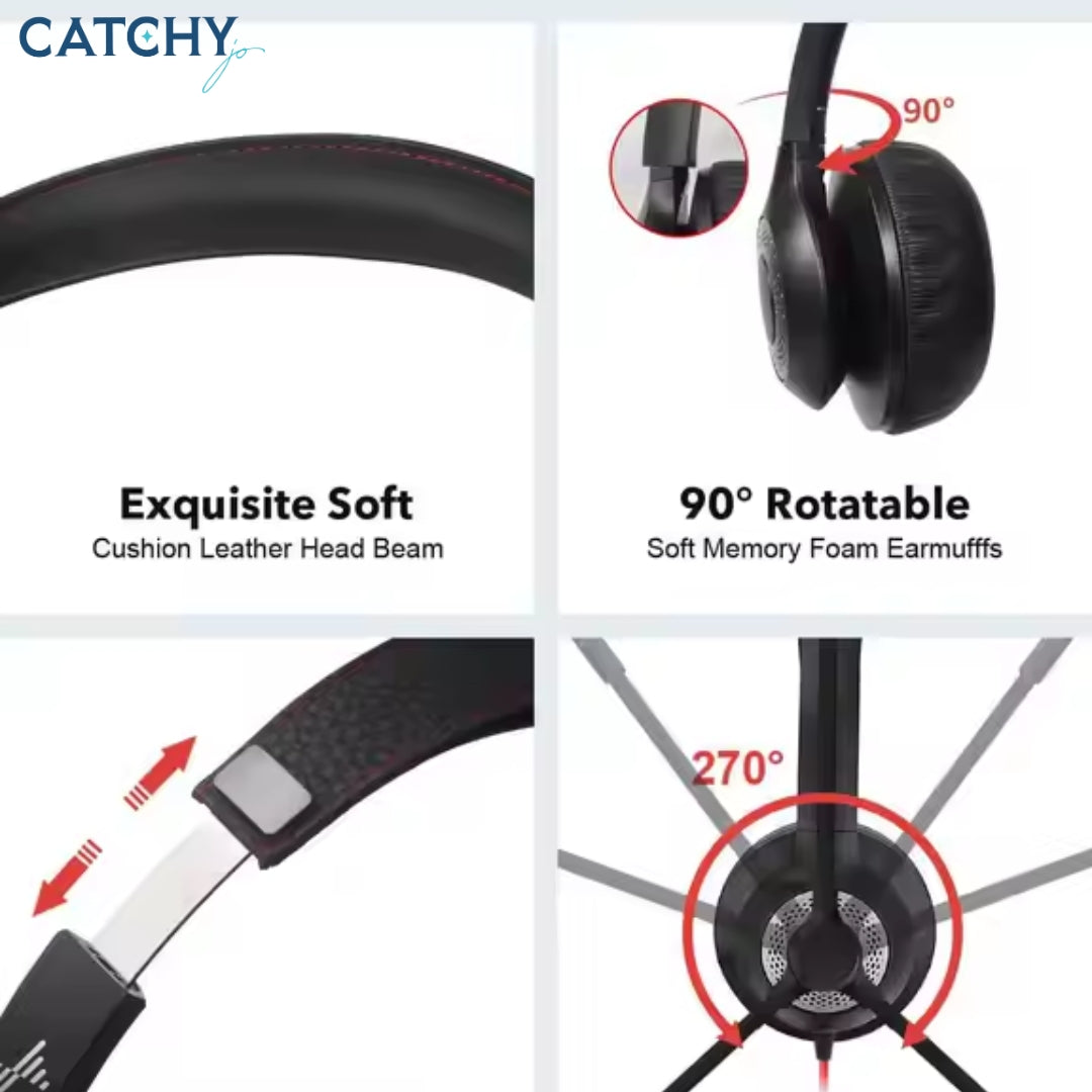 NUBWO Wired Headset With Microphone With Noise Canceling