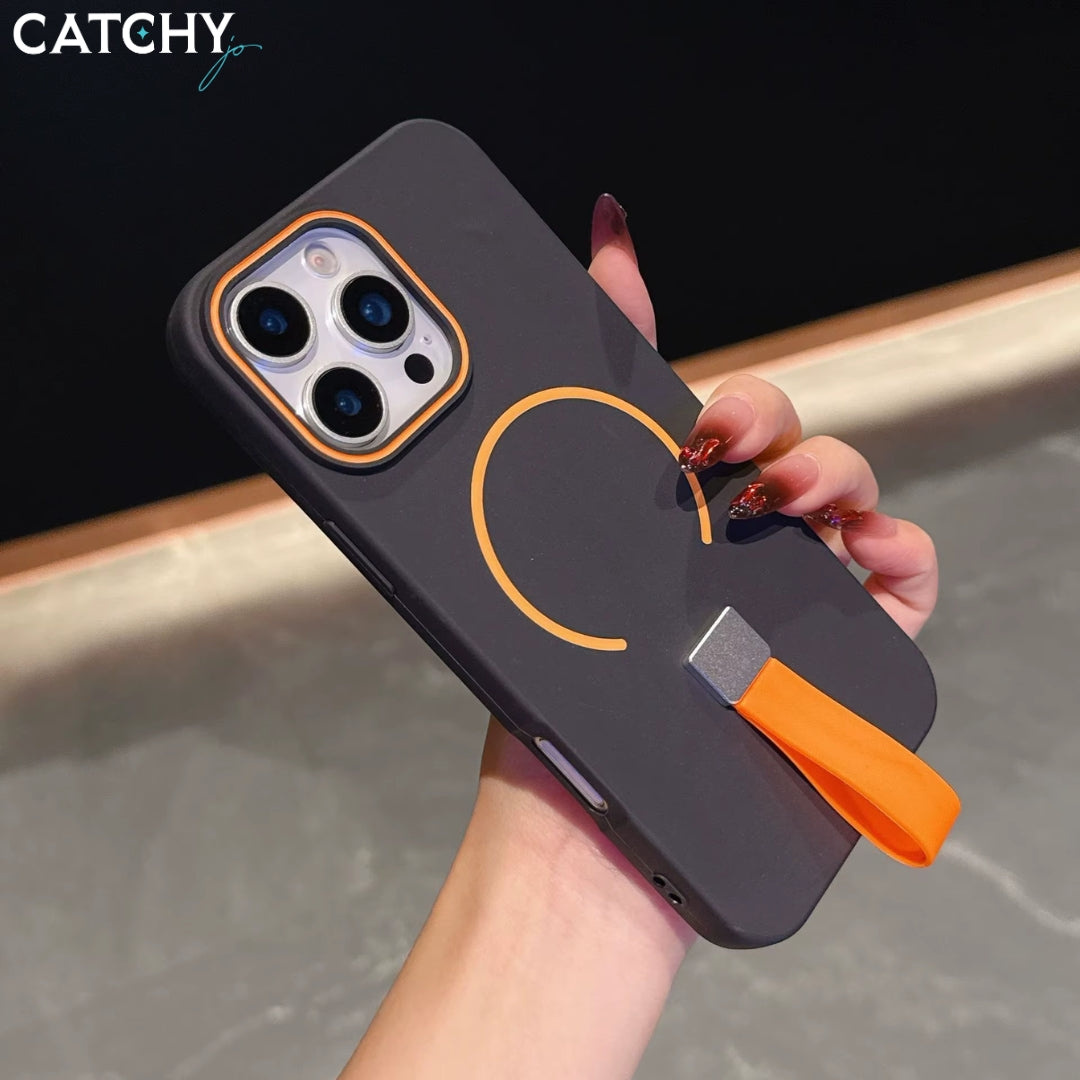 iPhone Magnetic Case With Finger Ring Lanyard