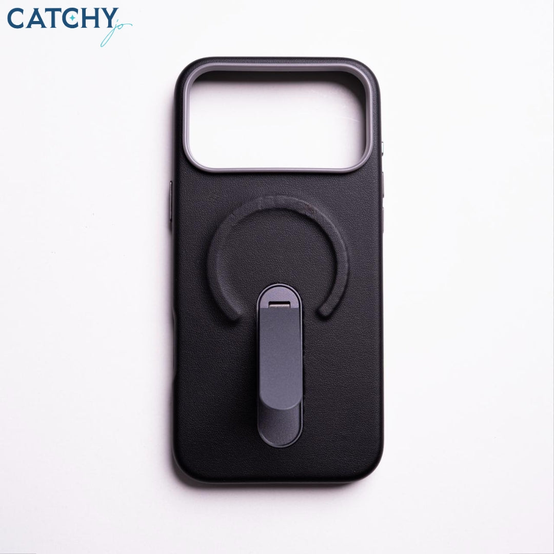 iPhone Leather MagSafe Case With Metal KickStand