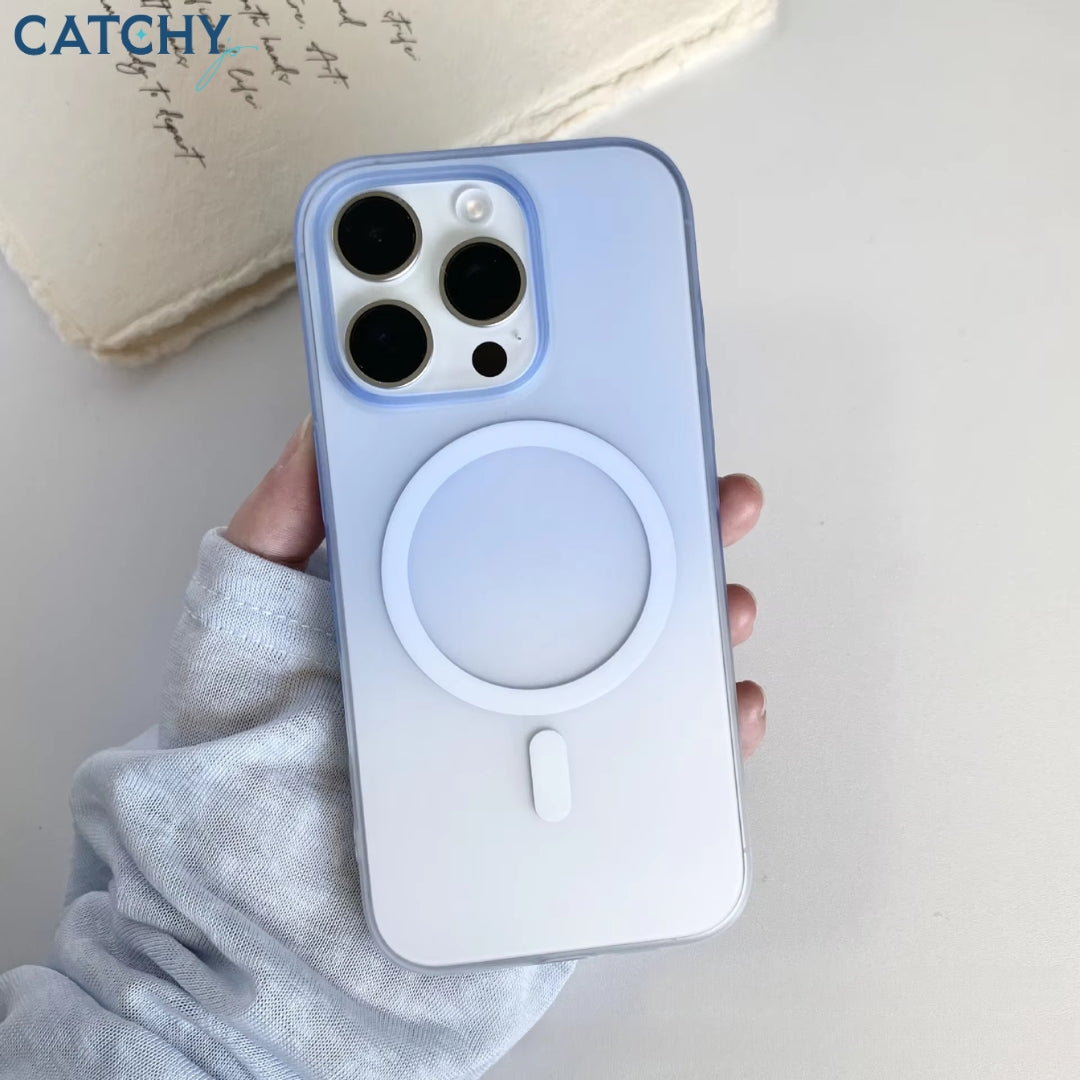 iPhone Gradient Frosted Transparent Magnetic Case