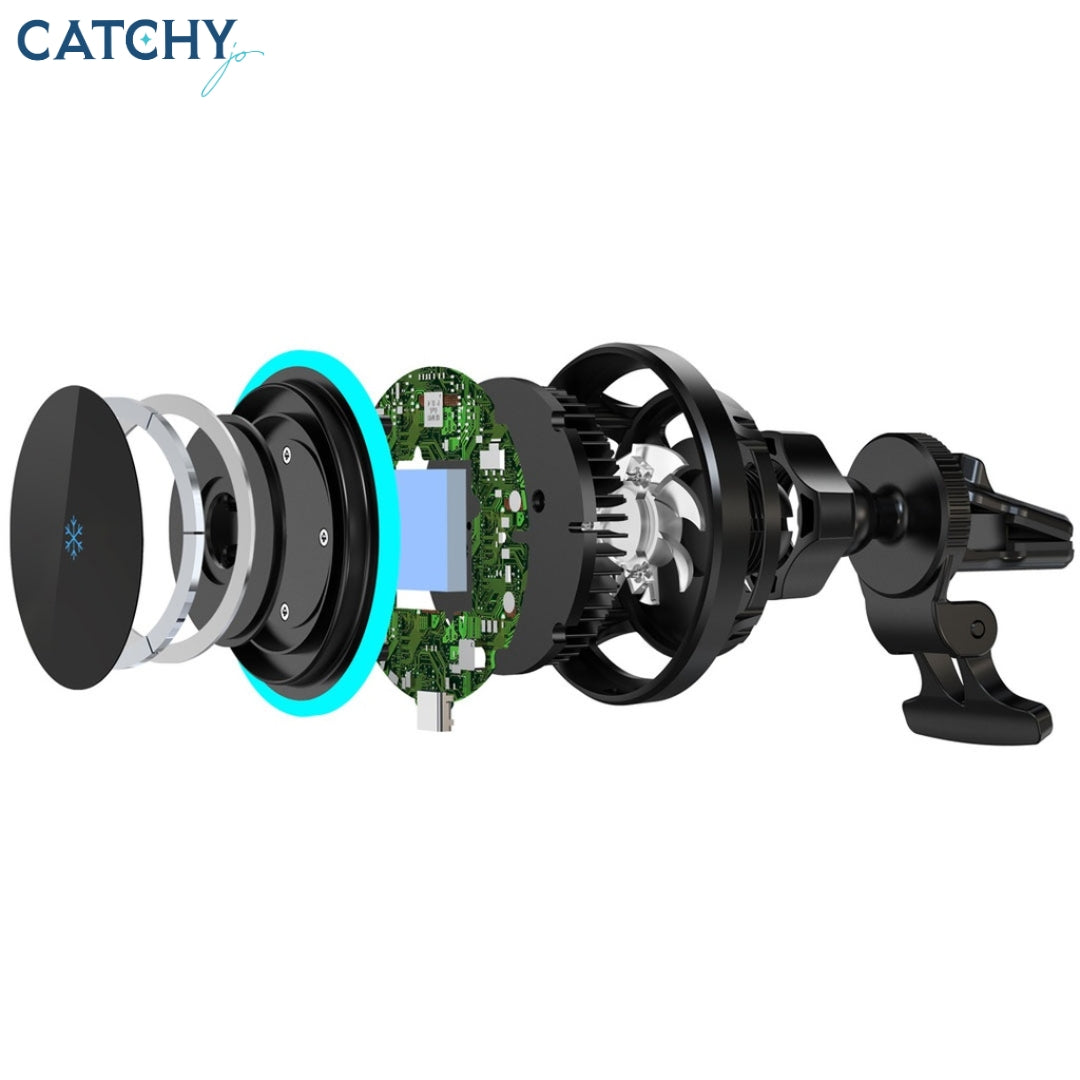 Powerology Qi2 Standard MagSafe Car holder Fast Charger (15W)