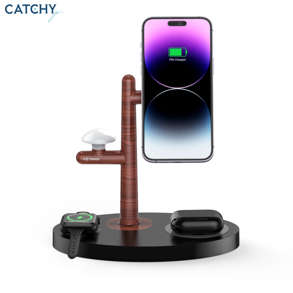 4 in 1 Wireless Classy Decor Station Magnetic Charger With Lamp