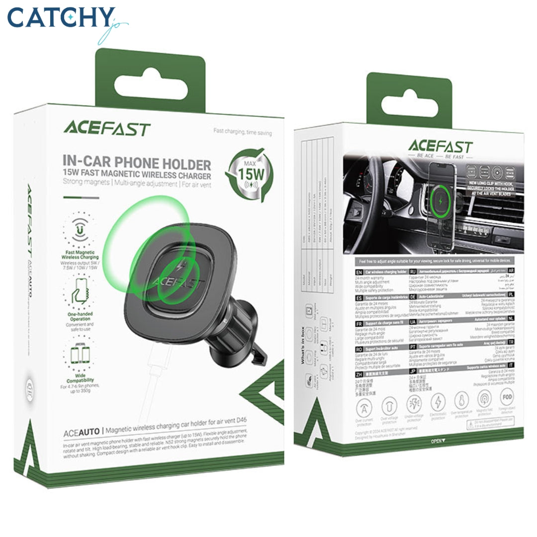 ACEFAST D46 Fast Wireless Charger Magnetic Car Holder