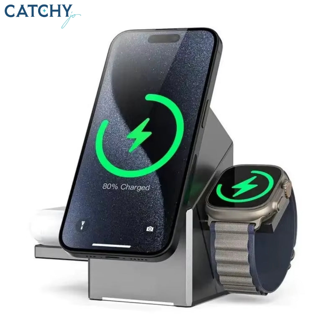 3 in 1 Magnetic Wireless Charger Stand (15W)