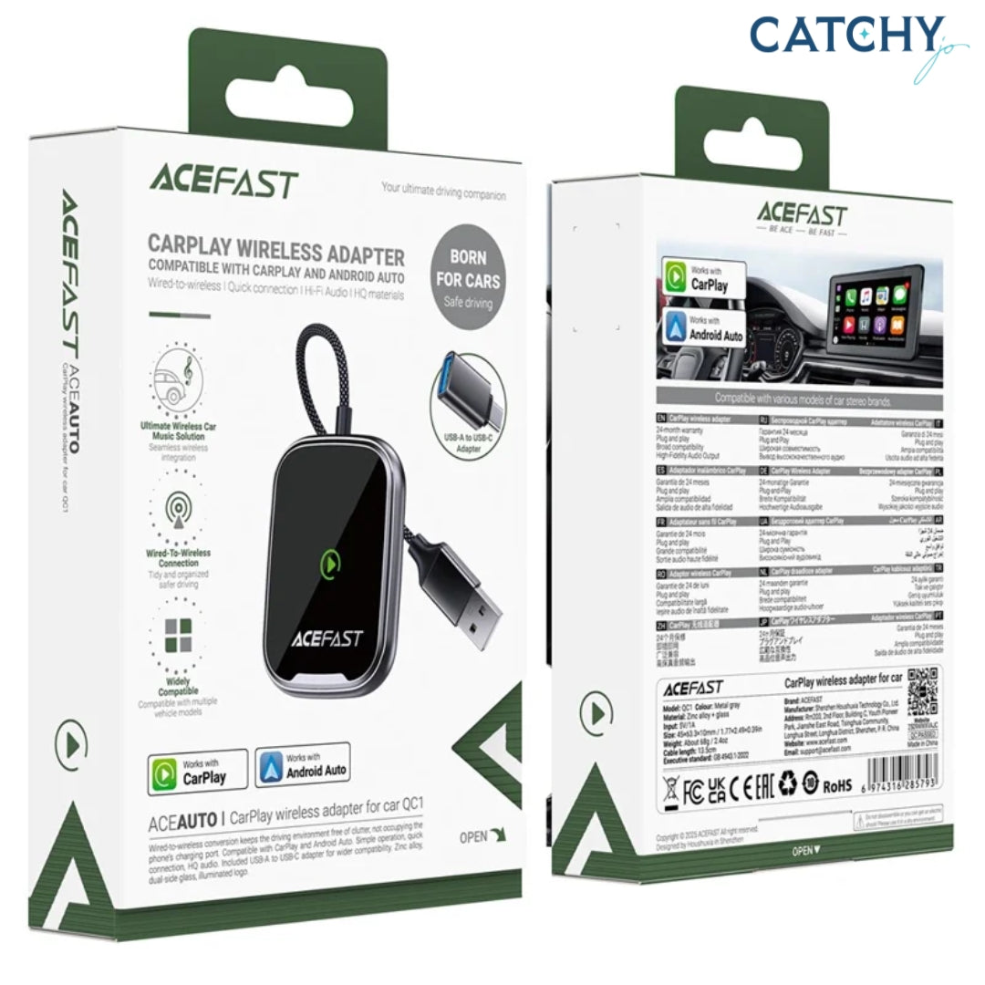 ACEFAST QC1 USB-A CarPlay Wireless Adapter