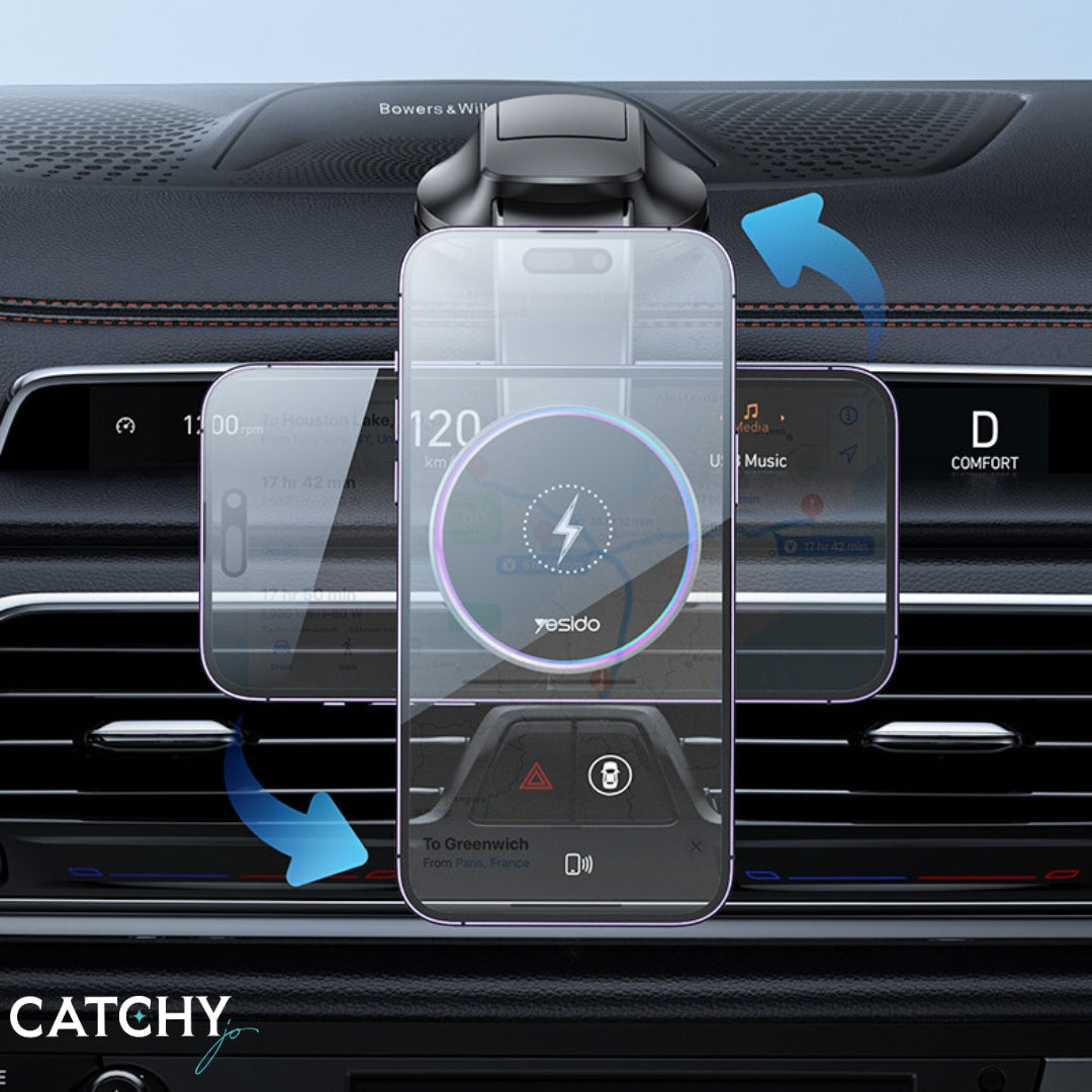 YESIDO C292 Fast Charging Wireless Car Phone Holder (15W)