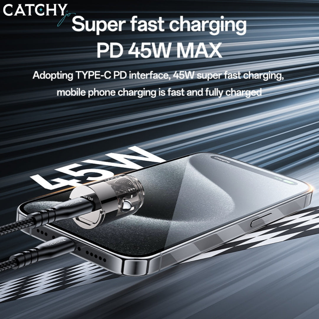 YESIDO Y67 Type-C Fast Charging Mini Car Charger (45W)