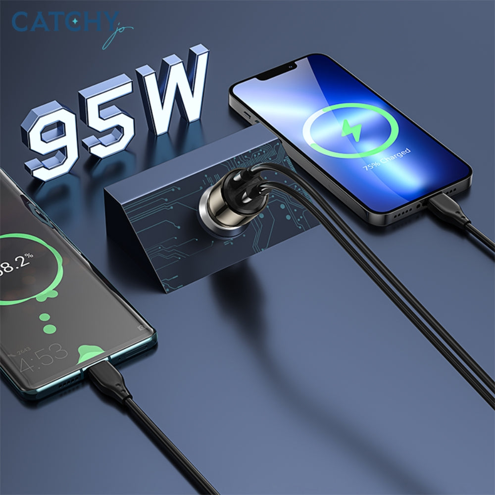 WiWU Fast Car Charger USB+Type-C (95W)