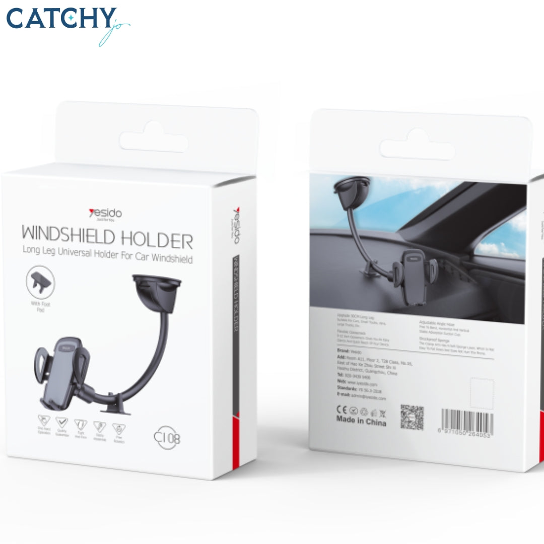 YESIDO C108 Auto Expanding Clamp Arm Car Phone Holder