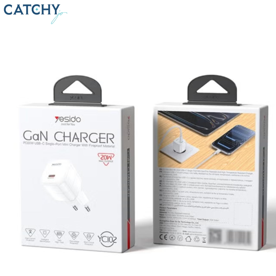 YESIDO YC102 Super Fast Wall Charger (20W)