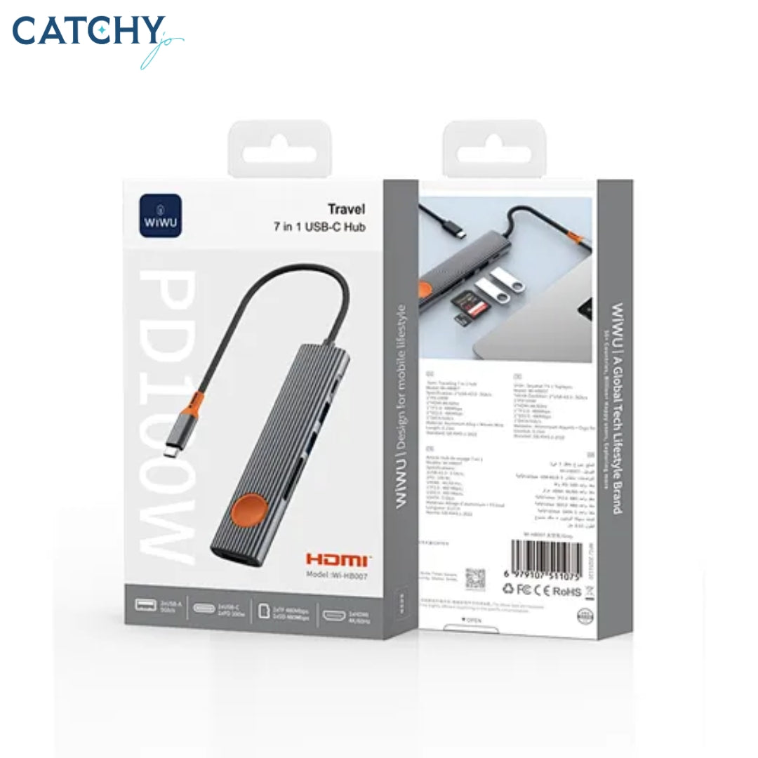 WiWU Wi-HB007 7 in 1 Travelling USB-C Hub
