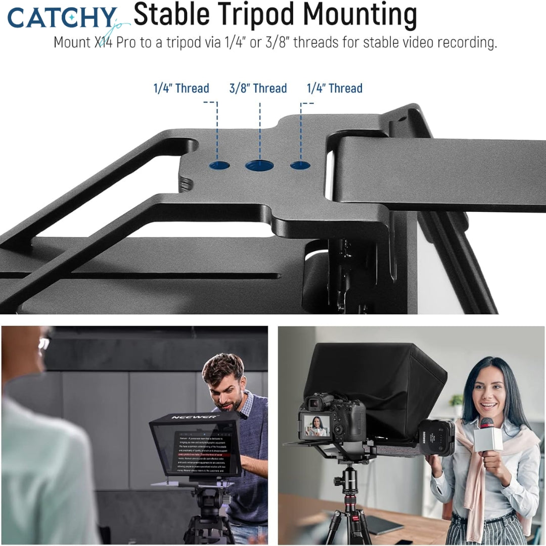 NEEWER Teleprompter X14 PRO with RT-110 Remote & APP Control