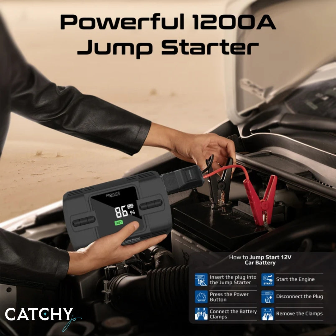 PROMATE PatrolPack-3 High-Capacity Jump Starter (12000mAh)