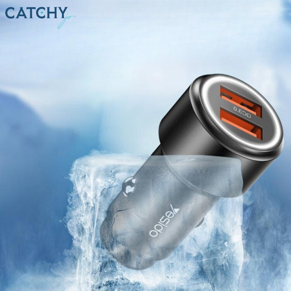 YESIDO Y43 Dual USB Port Car Fast Charger (36W)