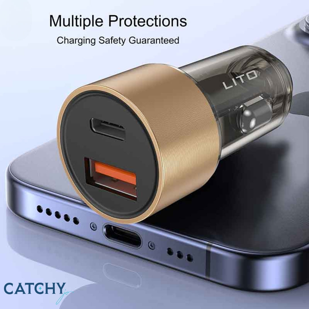LITO IN-C04 Transparent Metal Car Charger