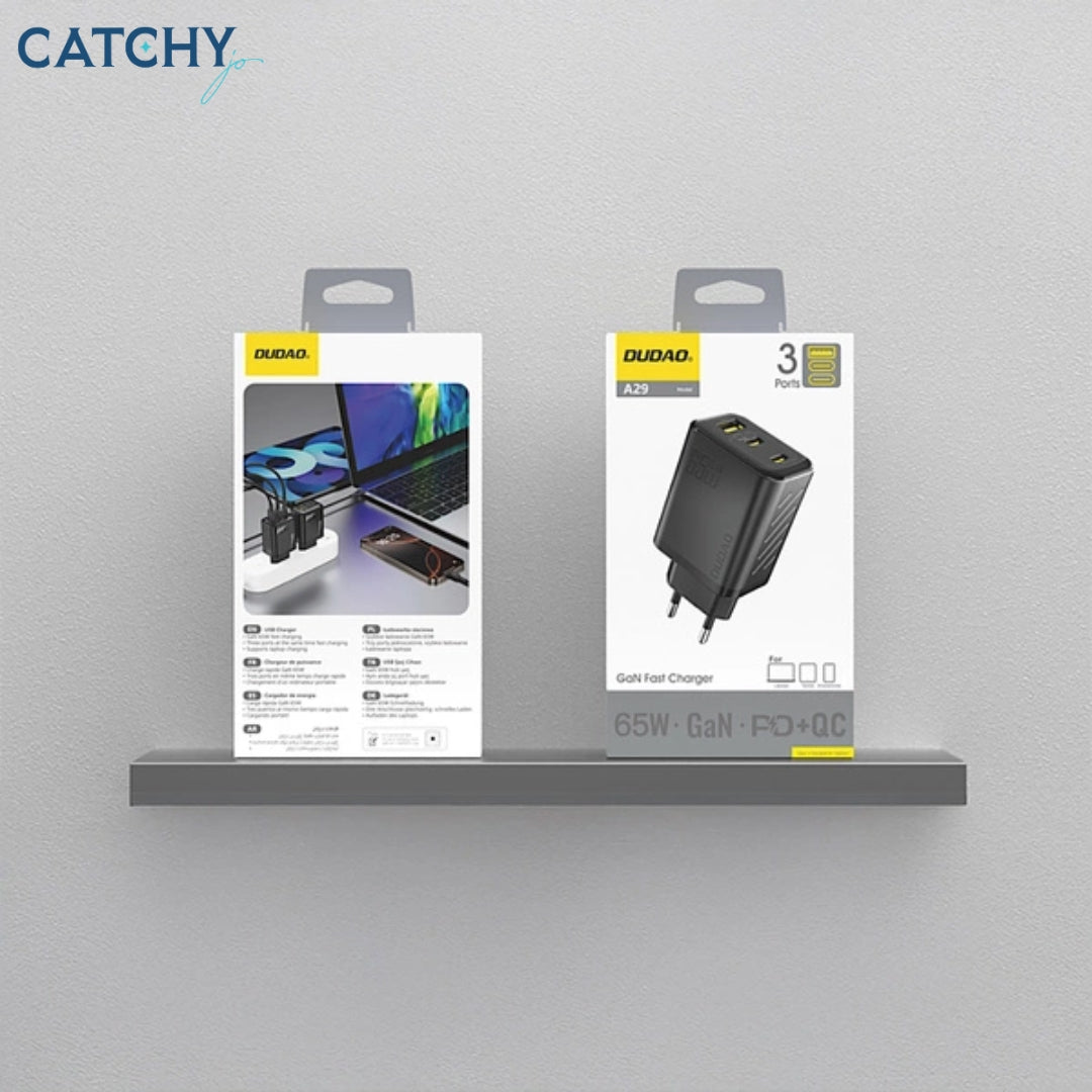 Dudao A29 GaN Wall Charger 2 x USB-C + 1 x USB-A (65W)