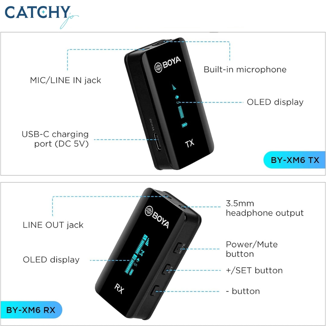 BOYA BY-XM6-S1 Wireless Lavalier Microphone