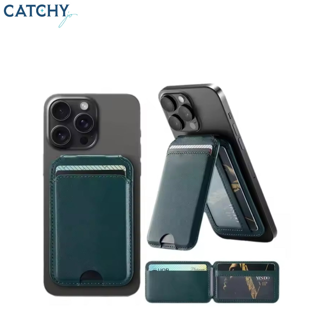Slim Magnetic Phone Leather Wallet MagSafe Card Holder