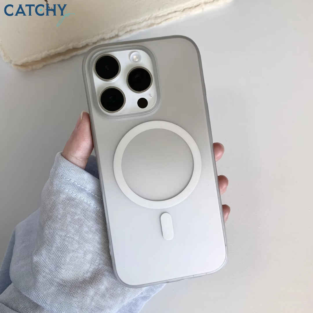 iPhone Gradient Frosted Transparent Magnetic Case