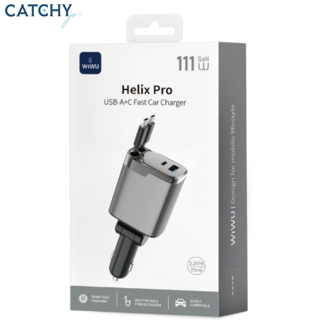 WiWU WI-CC034 Helix Pro GaN Multi-Port Fast Car Charger (111W)