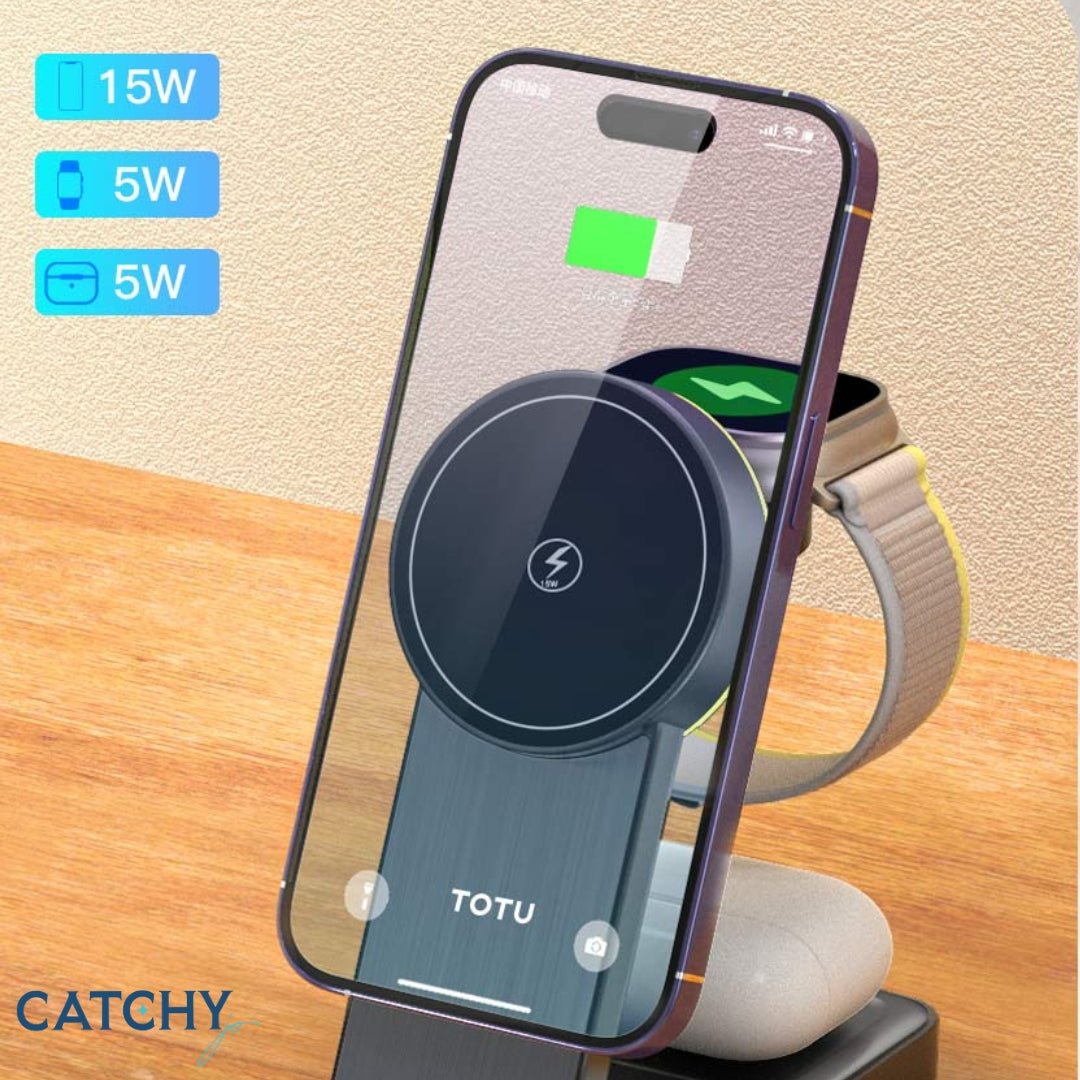 TOTU CW-1-W 3-in-1 Magnetic Wireless Charger