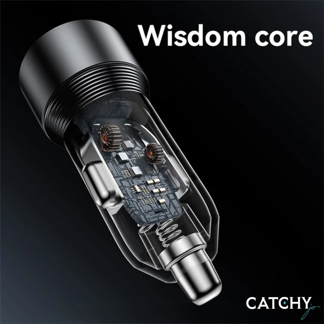 YESIDO Y64 USB+Type-C Dual Port Fast Car Charger (50W)