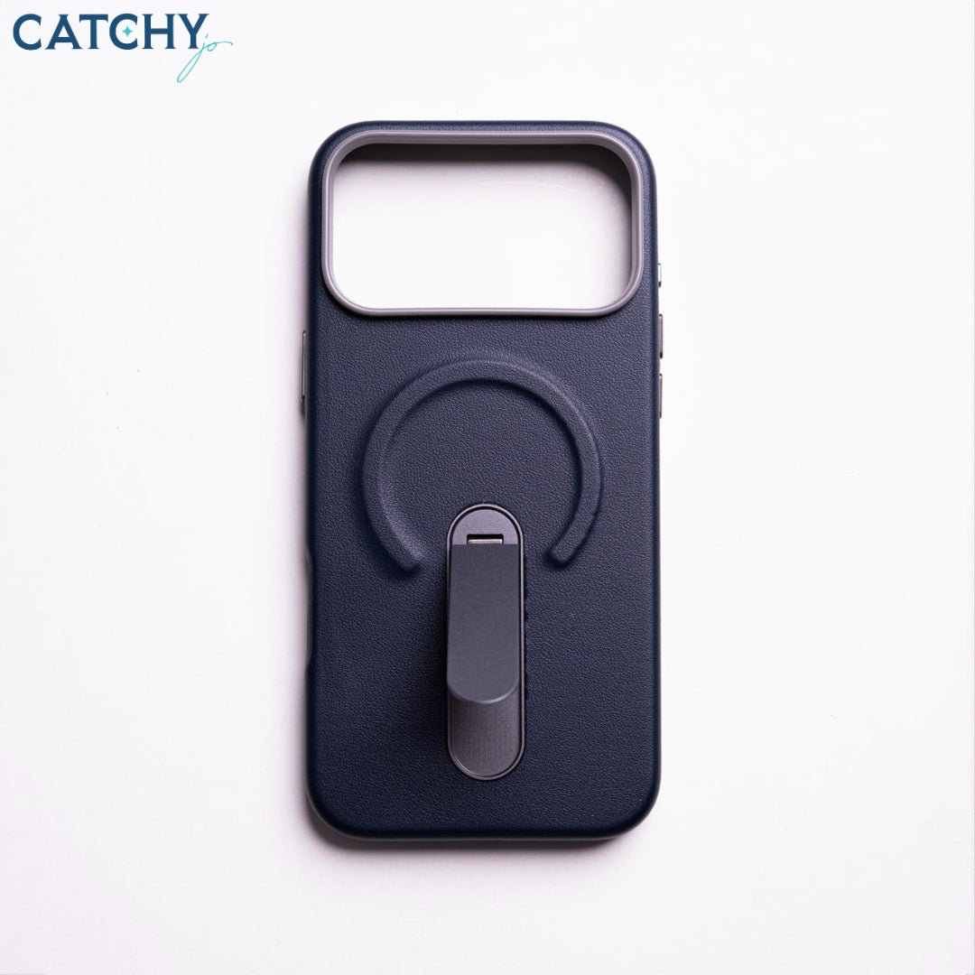 iPhone Leather MagSafe Case With Metal KickStand
