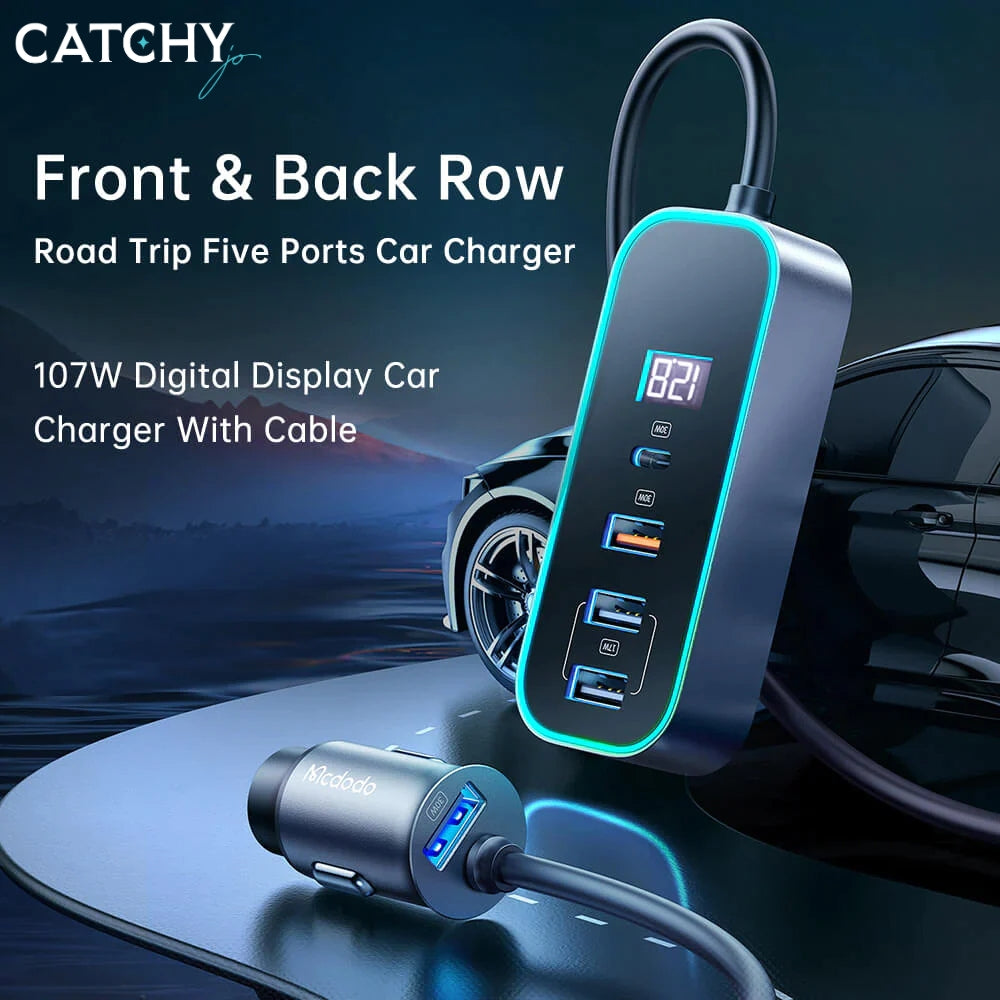 MCDODO CC-1900 Digital Display Car Charger 5 Ports (107W)