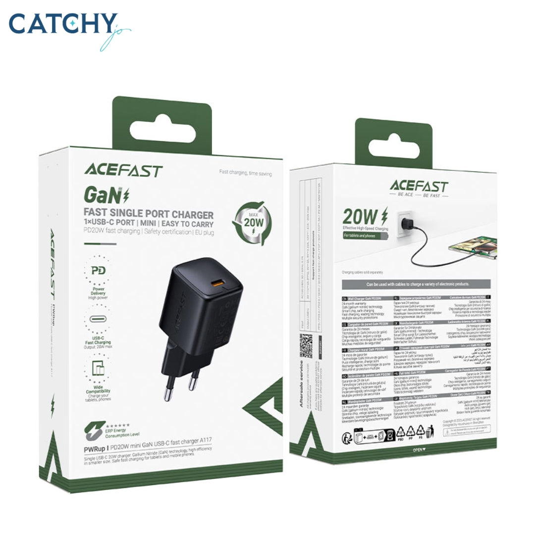 ACEFAST A117 USB-C Fast Charge Wall Charger EU (20W)