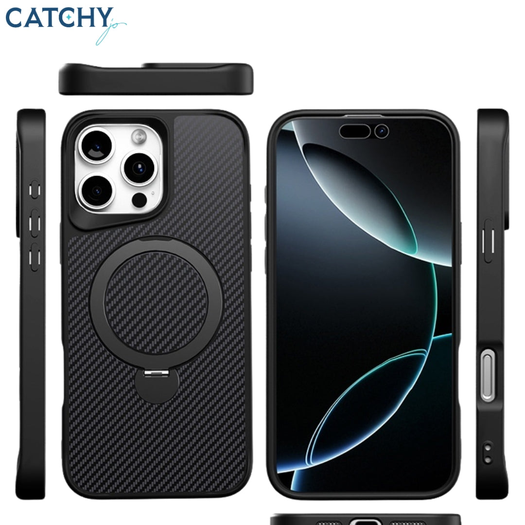 Premium Wireless Charging Metal Ring Stand Case