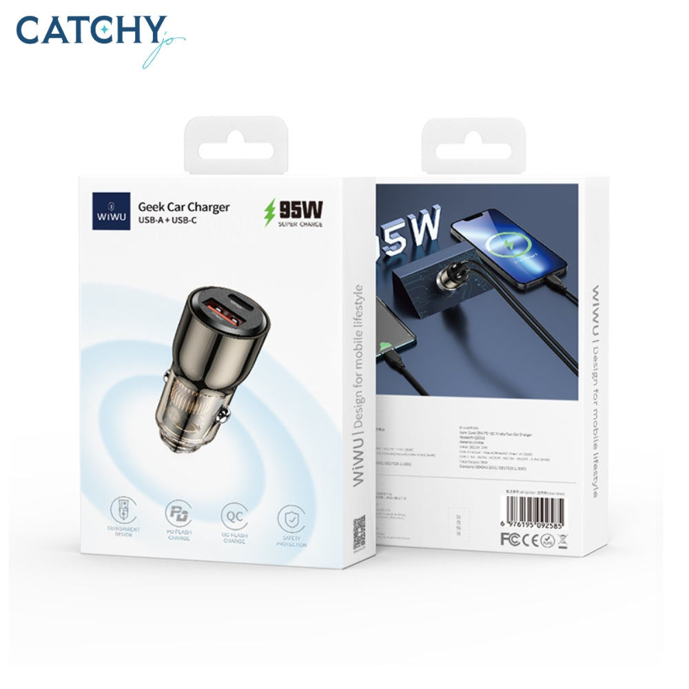 WiWU Fast Car Charger USB+Type-C (95W)