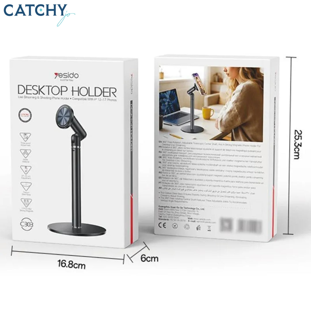 YESIDO C303 360° Rotating Magnetic Desktop Phone Stand