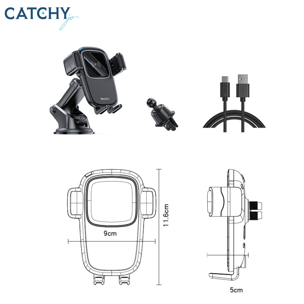 YESIDO C187 Wireless Charging Car Holder
