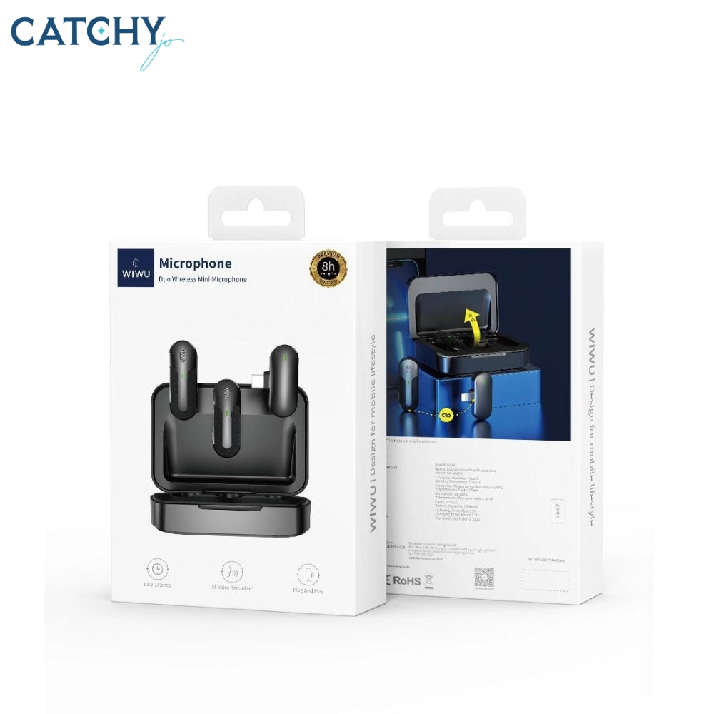WiWU Portable Wireless Microphone Dual Mics ANC Mute Mini Microphone