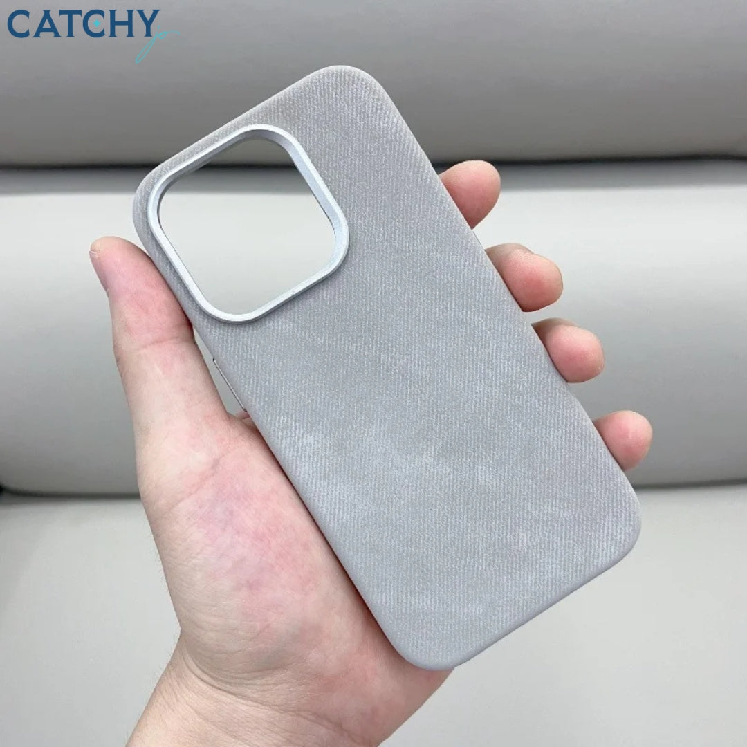 iPhone Magnetic Fiber Leather Phone Case