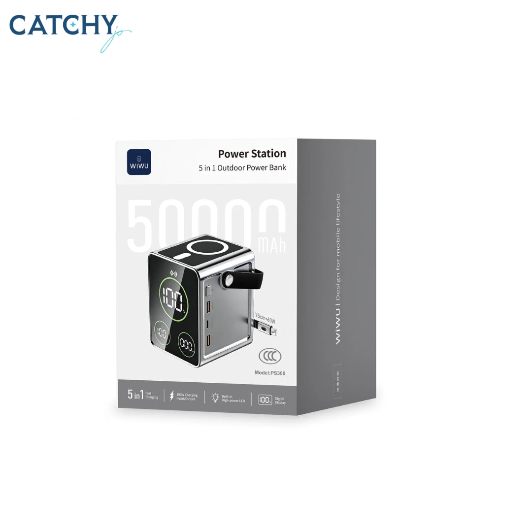 WiWU PS300 Power Station With Fast Charging & 15W Wireless Charging (50000mAh)