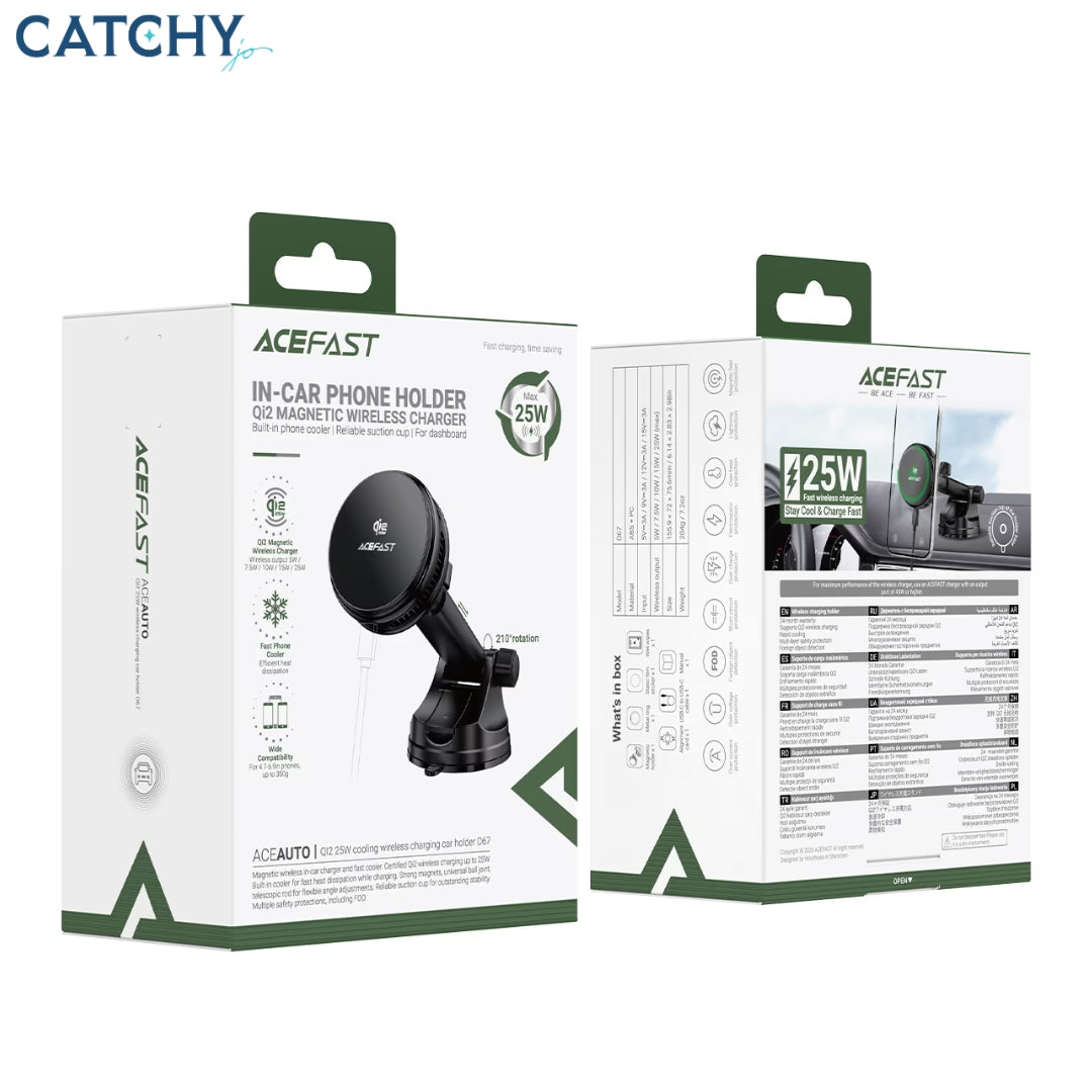 ACEFAST D67 Fast Qi2 Wireless Charger Magnetic Car Holder