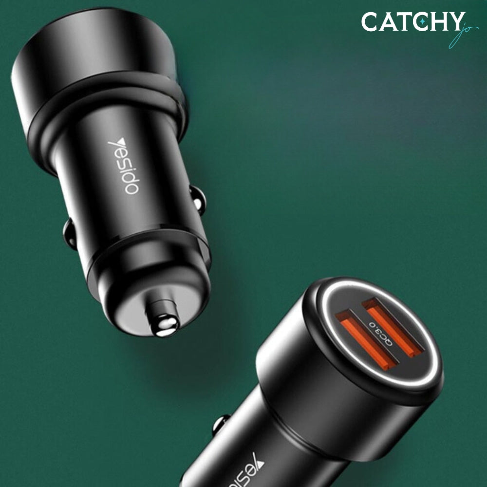 YESIDO Y43 Dual USB Port Car Fast Charger (36W)