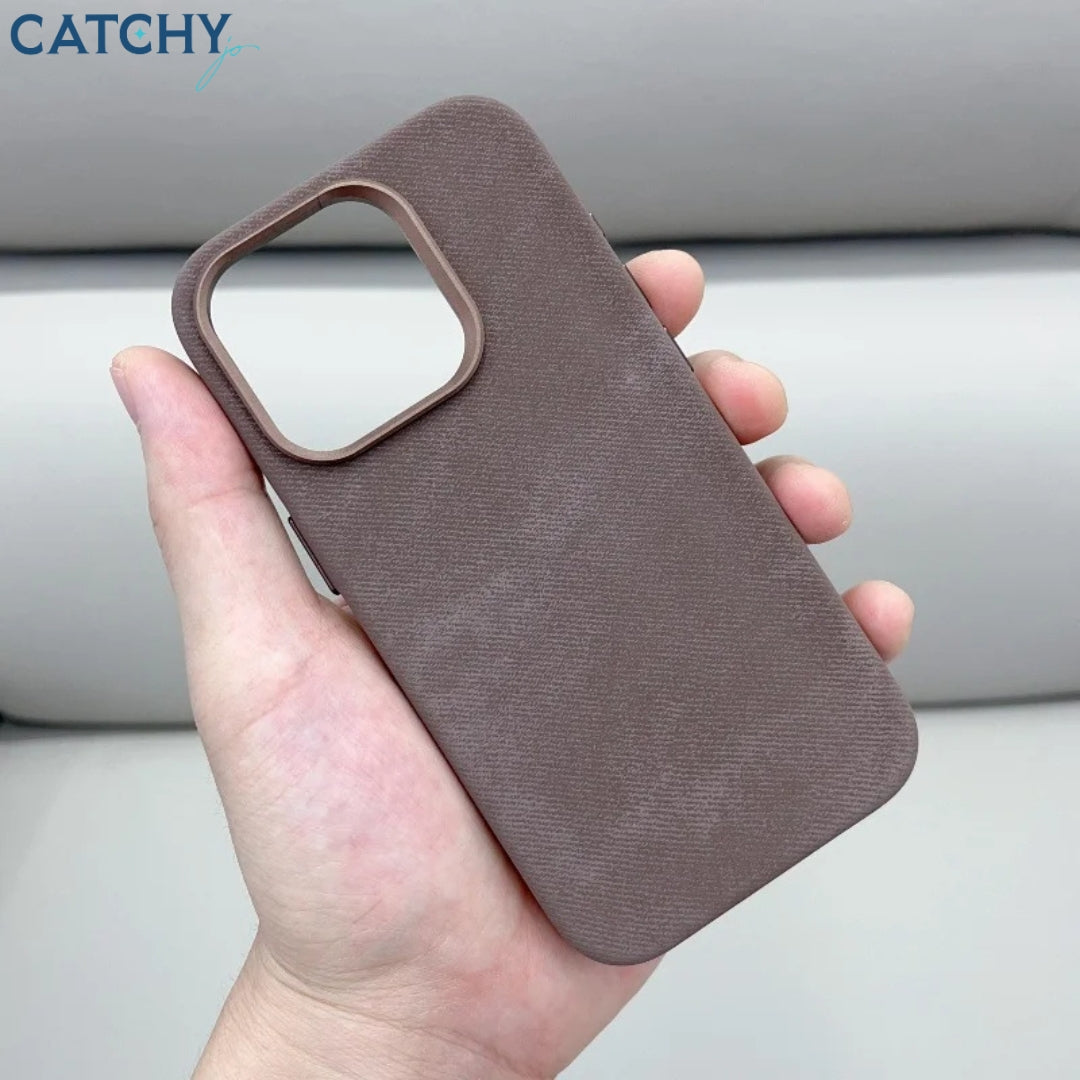 iPhone Magnetic Fiber Leather Phone Case