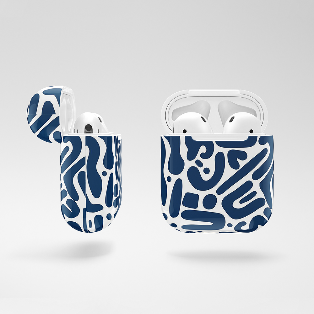 Personalized Blue Retro Airpods Case (Design)