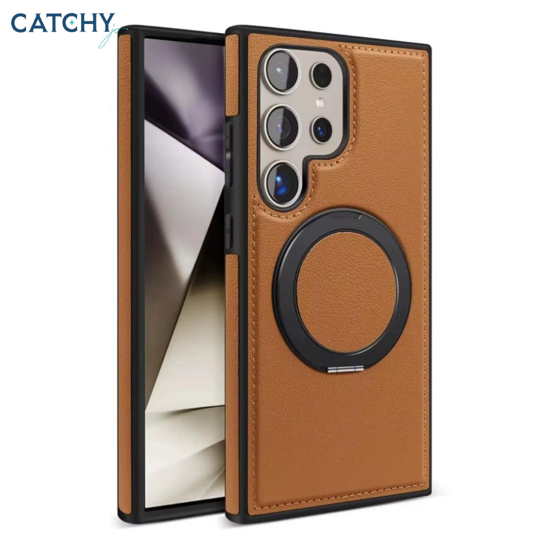 Leather Samsung Galaxy S26 Ultra Magnetic Stand Holder Case