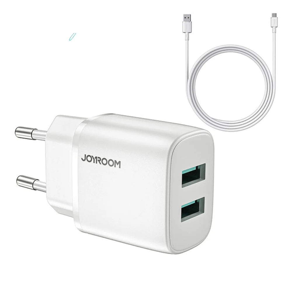 JOYROOM L-2A123 2.4A Dual Ports Mini Fast Charger With Cable