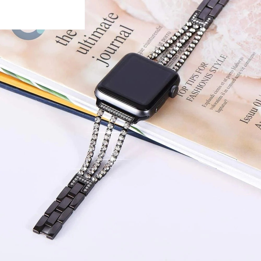 Apple Watch Stainless Steel Diamond Lines Band