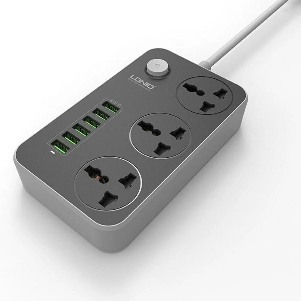 LDNIO SC3604 Universal Power 3 Sockets With 6 USB