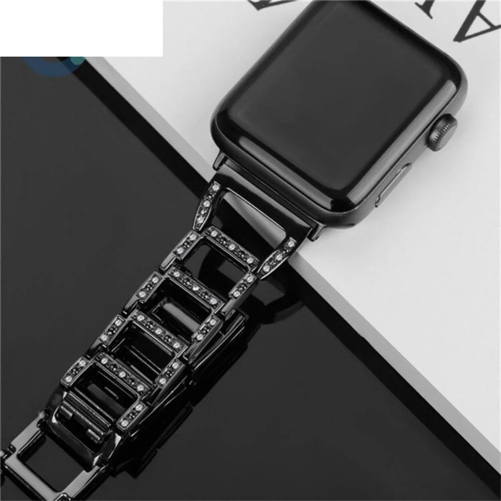 Apple Watch Stainless Steel Square Diamond Band