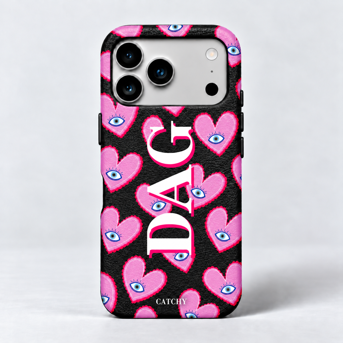 Pink Heart Pattern Leather Case (Design)