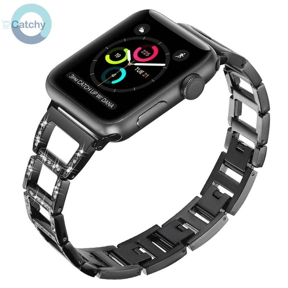 Apple Watch Stainless Steel Square Diamond Band